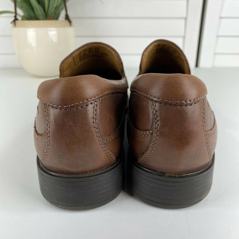 Clarks Tilden Free Slip On Loafers Dark Tan Comfort‎ Shoes Goring Mens Size 11 M